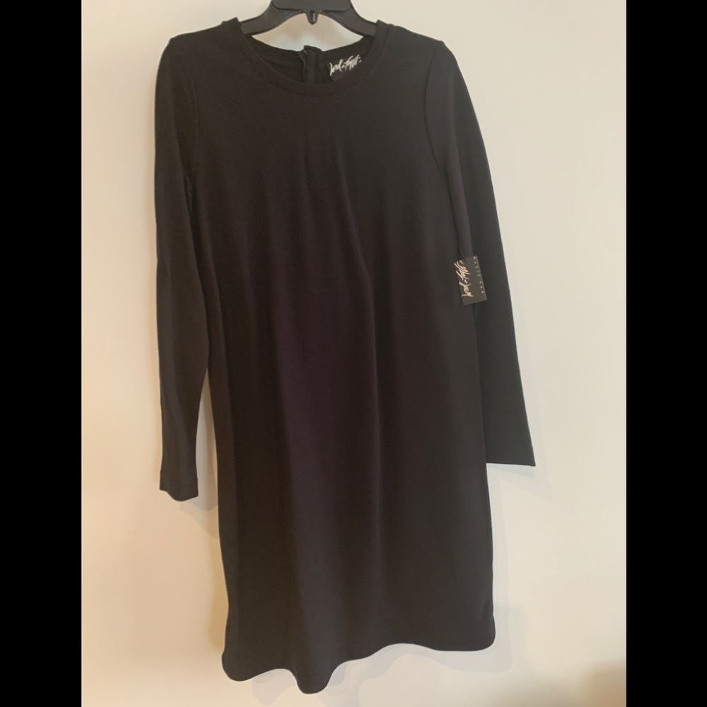 Black Scuba Long Sleeve Sheath Dress NWT